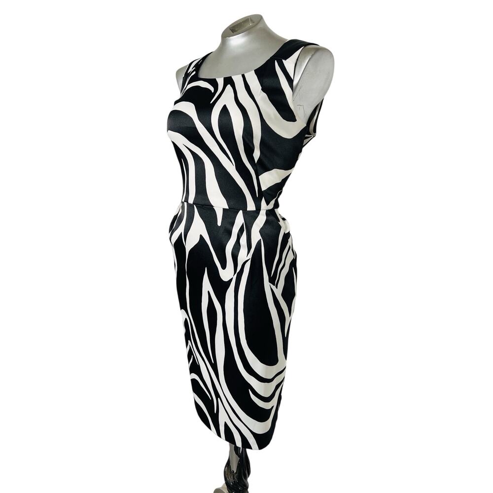 # 50 🦋129🦋 I.N. STUDIO Black & White Geometric A-Line Picketed Dress 10
